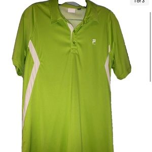 Fila Sport Golf Mens Polo Shirt Adult Small S Short Sleeve Performance LimeGreen